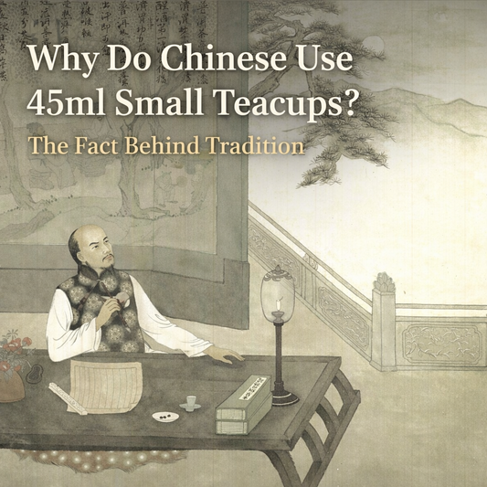 Traditional Chinese painting depicting a scholar enjoying tea with a small teacup, illustrating the cultural origins of 45ml Chinese teacups and classical tea traditions.