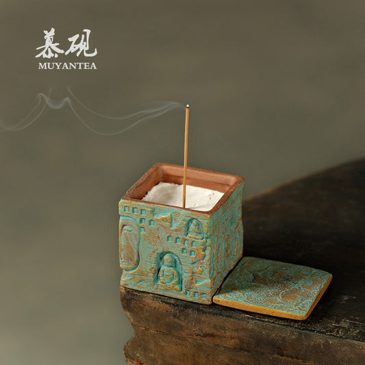 Handcrafted Oxidized Clay Incense Holder – Textured Design For Rituals of Stillness and Flow