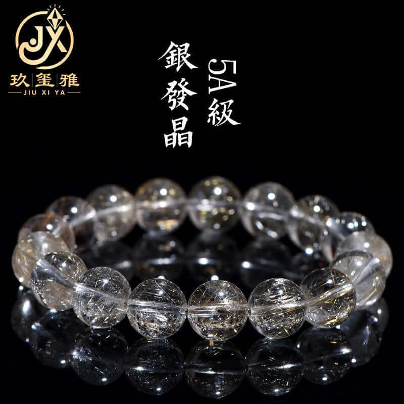 Introduction of natural silver rutilated quartz properties with Chinese description.