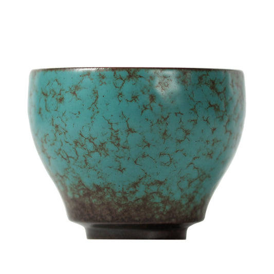 Green Pine Glaze Ceramic Tea Cup with Songge Style