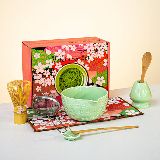 Japanese Sakura Matcha Tea Ceremony Set (Green)