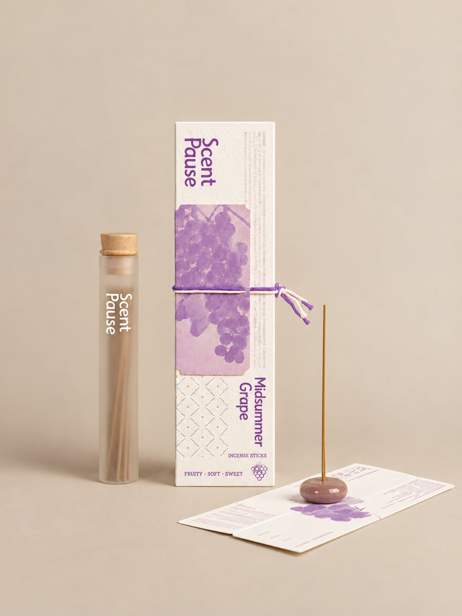 Midsummer Grape incense in its original packaging