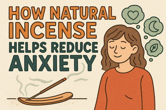 Title reads “How Natural Incense Helps Reduce Anxiety,” symbolizing Zen rituals and emotional ease.