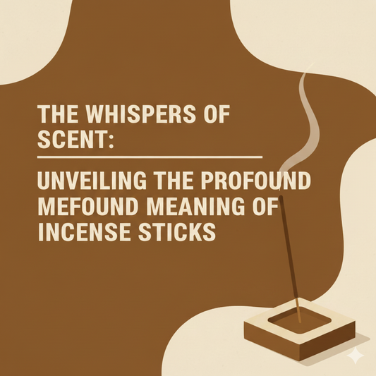 A banner image for a guest post titled "The Whispers of Scent: Unveiling the Profound Meaning of Incense Sticks." 