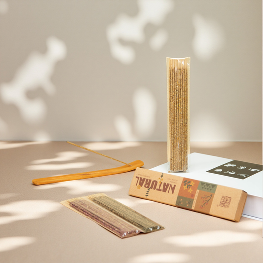 Green Tea Incense Sticks – 40pcs with Pinewood Holder | Natural Handcrafted
