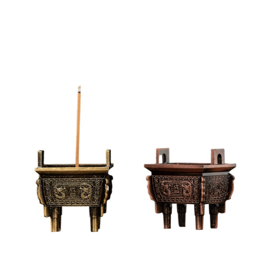 Mini Tripod Incense Burner – Dragon Totem Ritual Vessel (Zinc Alloy)