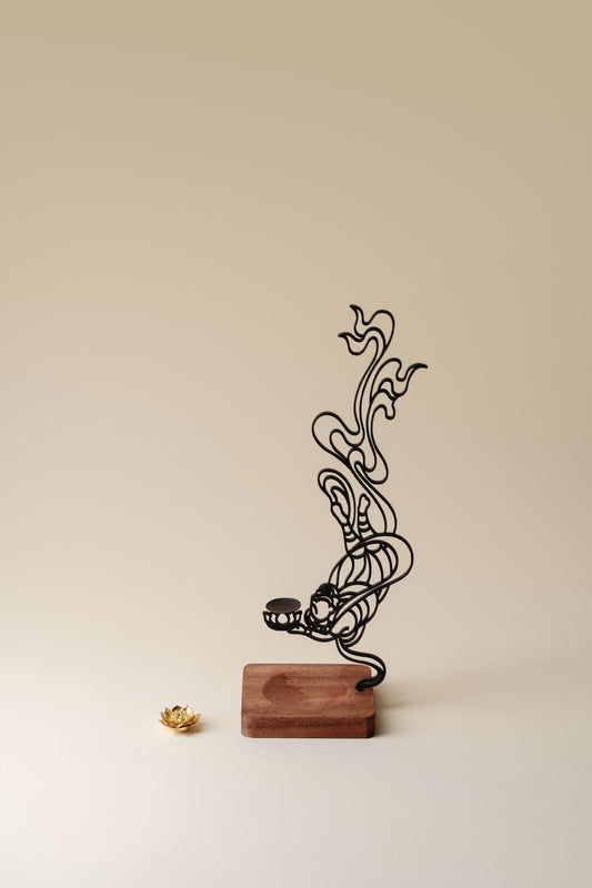 Dunhuang Flying Apsara Incense Burner with Lotus Holder