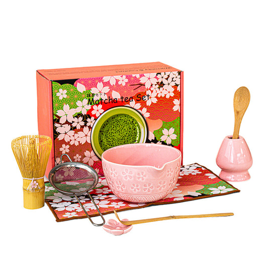 Japanese Sakura Matcha Tea Ceremony Set （pink)