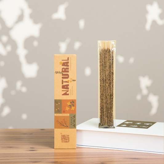 Green Tea Incense Sticks – 40pcs with Pinewood Holder | Natural Handcrafted