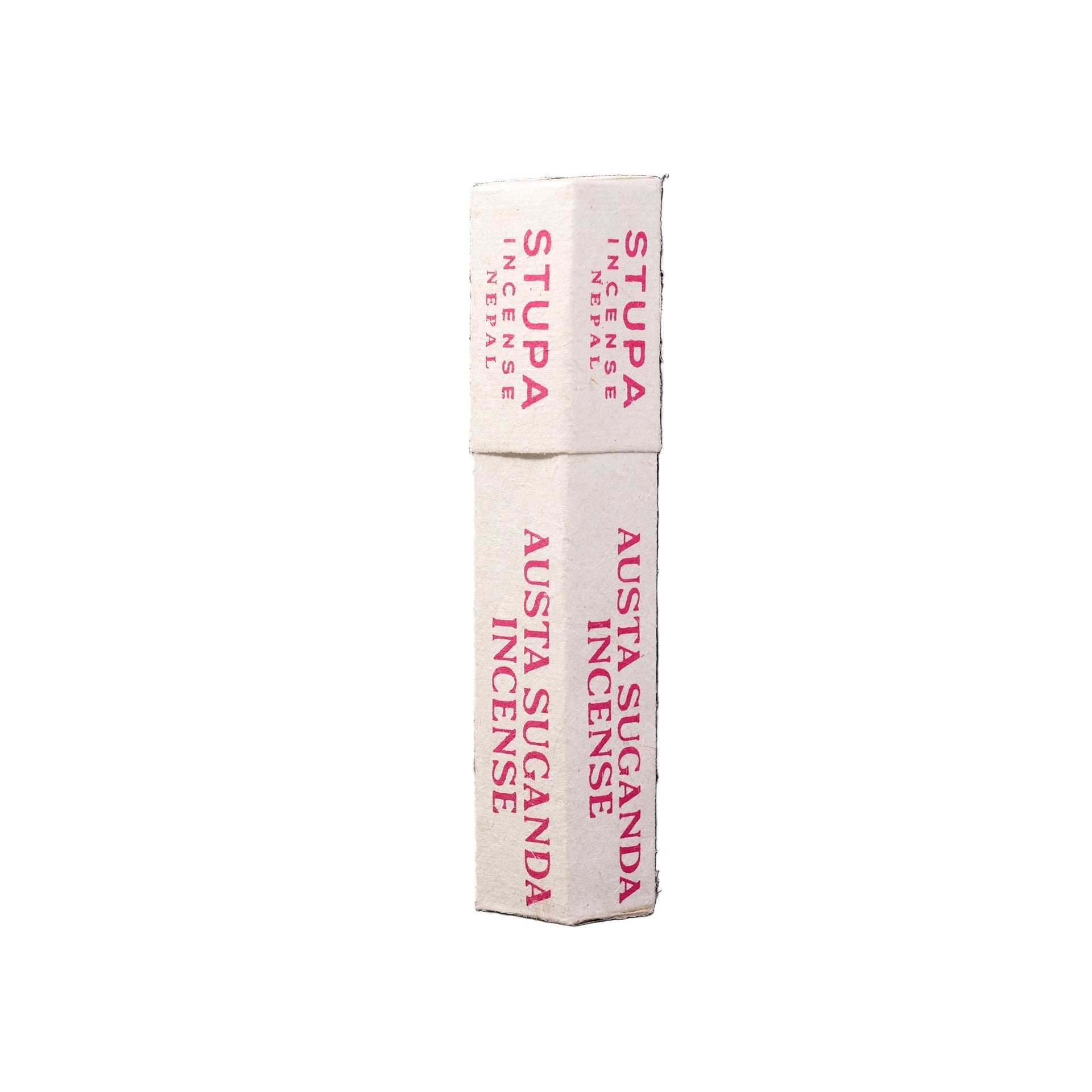 Austa Suganda incense packaging on a black background