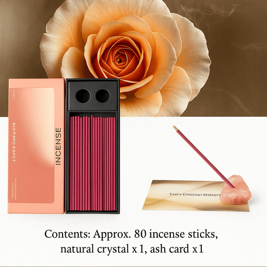 Smoky Rose Incense Set – Fire Element Passion with Crystal Heart Burner