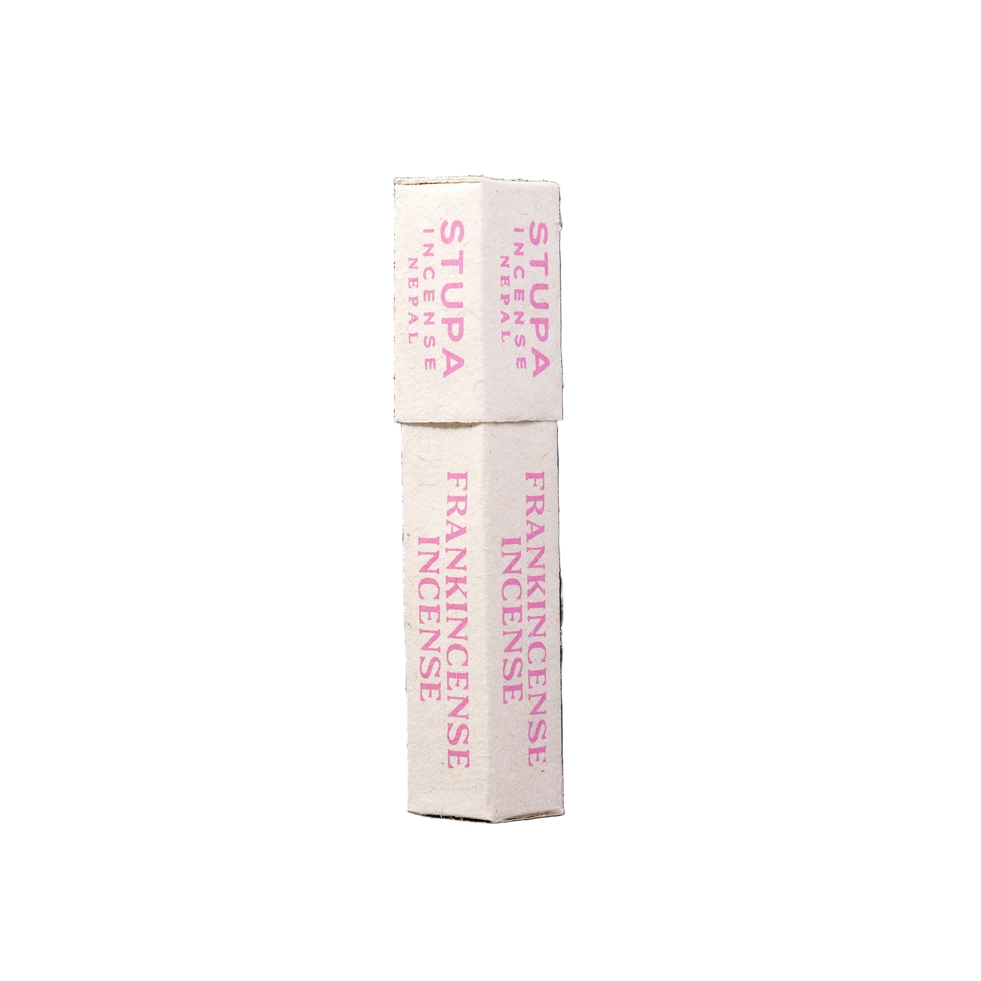Two boxes of Stupa Frankincense Incense on a black background