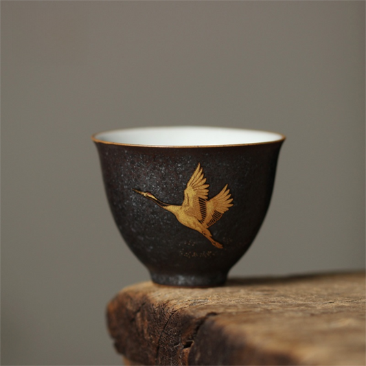 Ancient Moon Tea Cup – Flying Crane Design