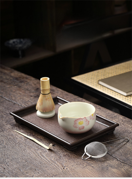 Hand-Painted Mocha Tea Set - Traditional Chinese Tea Ceremony Set